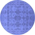 thumbnail image 1 of Ahgly Company Indoor Round Oriental Blue Traditional Area Rugs, 4' Round, 1 of 4