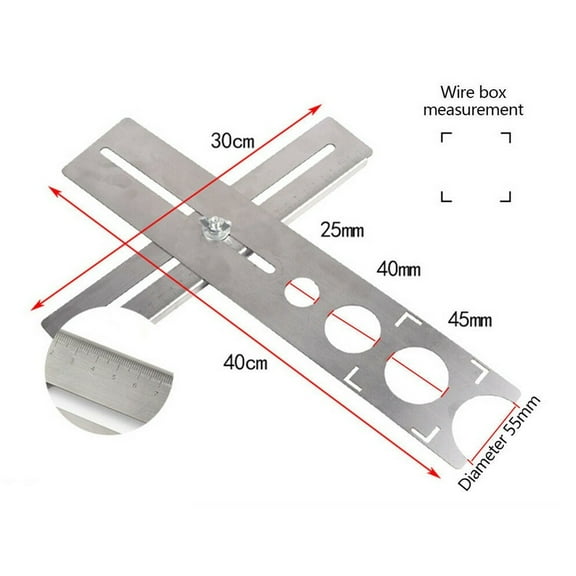 Stainless Steel Ceramic Tile Hole Locator Ruler Adjustable Punching Hand Tool