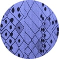 thumbnail image 1 of Ahgly Company Indoor Round Solid Blue Modern Area Rugs, 4' Round, 1 of 4