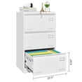 thumbnail image 5 of IVV 3 Drawer Lateral File Cabinet with Lock, White Horizontal Metal Filing Cabinet, Wide Three-Drawer File Cabinet for Office Home, Fits A4/F4/Letter/Legal File, 5 of 8