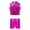 Rose Red, variant on iiniim Kids Girls Sparkly Dance Shiny Crop Tank Tops with Gym Shorts 2 Piece Dancewear Purple 14