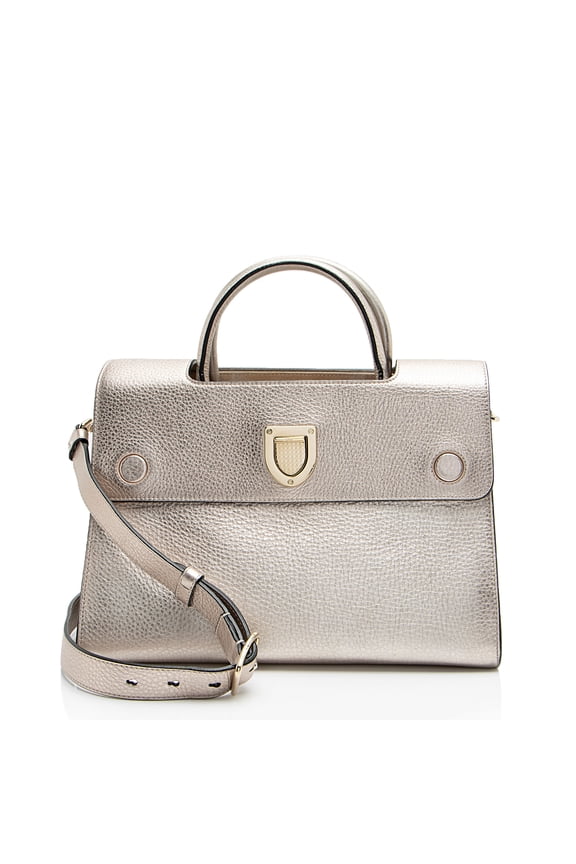 Pre-Owned Dior Metallic Calfskin Diorever Medium Tote