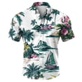 thumbnail image 7 of Domuza Men's Hawaiian Tropical Shirt Short Sleeve Casual Stylish Button T Shirt Beach Vacation Lightweight Relaxed Fit Blouse White XL, 7 of 7