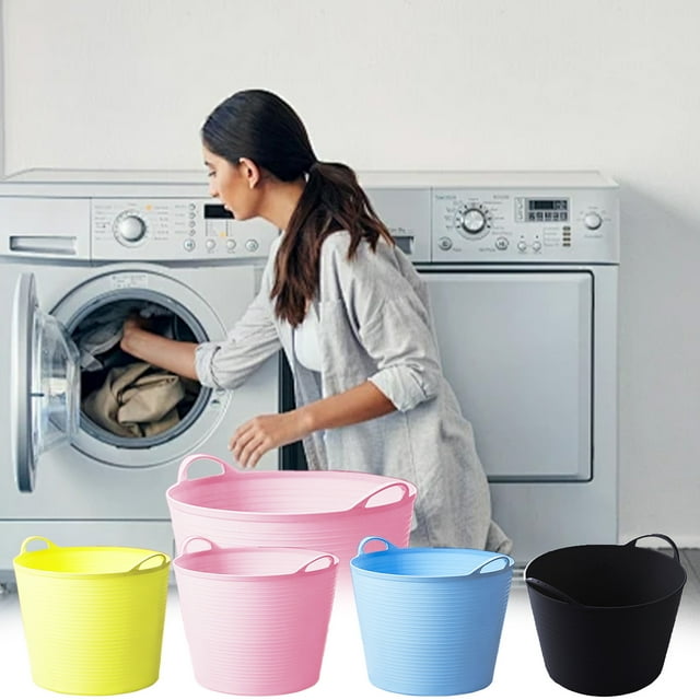 Fiudx Cesta de Lavandería Portátil, Gran Capacidad, Plástico Duradero, Organizador Multiusos para El Hogar, Juguetes, Ideal para Baño y Lavandería, 35 X 25 X 23,5 Cm.