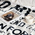 thumbnail image 3 of Yibo Gifts for Son from Mom Fathers Day Birthday Gifts to My Son Blanket Boys Christmas Valentines Day Gifts for Him Love Son Letters Printed Soft Flannel Blanket for Bed Couch, 3 of 7