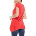 thumbnail image 3 of Women's A-Line Short Sleeve Relaxed Fit Round Neck Solid Tunic Top with Pockets, 3 of 4