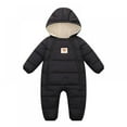 thumbnail image 3 of SYNPOS 0-12M Baby Flannel Lining Snowsuit Unisex Winter Warm Jumpsuit Double Zip Up Romper, 3 of 16