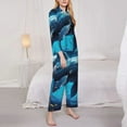 thumbnail image 3 of Honeii Colorful Ocean Whale print Women's Pajama Sets Long Sleeve Button Down Sleepwear Nightwear Soft Pjs Lounge Sets-XX-Large, 3 of 7