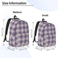 thumbnail image 3 of Bixox Heart Check Plaid Printing Canvas Backpack Lightweight Casual Travel Backpack School Backpack Fits 15.6 Inch Notebook, 3 of 5