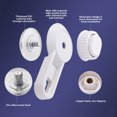 thumbnail image 4 of Billuyoard Soporte de rollo de papel con ventosa para inodoro sin taladrar, estante de papel de cocina de plástico, estante de almacenamiento de Hotel de Juegos de accesorios de baño blanco Billuyoard HA6150-02B, 4 of 6