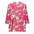 thumbnail image 6 of Bxsruta Women's V Neck Button Down Blouse 3/4 Sleeve Loose Fit Floral Print Casual Summer Top, 6 of 6