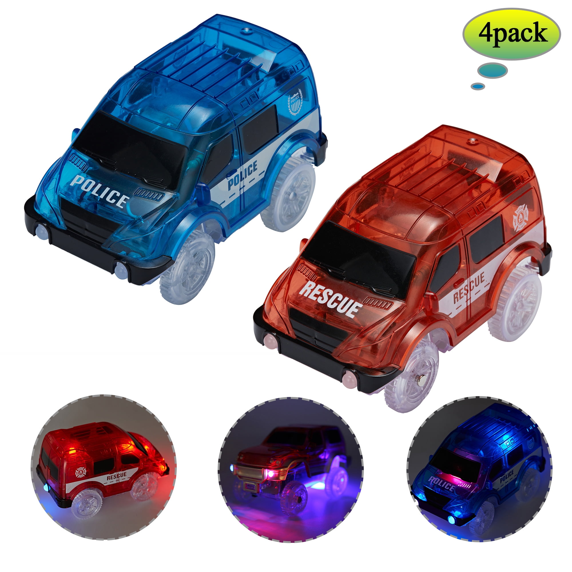 160PC Glowing Race Car Track Set Mega In The Dark Track For Light Up LED Car Toy 