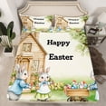 thumbnail image 2 of Erosebridal Happy Easter Sheet Set Twin,Rabbit Eggs Bedding Sets Twin Size,Animal Bedroom Decor,Reversible,Breathable,3pcs, 2 of 7