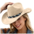thumbnail image 4 of OJSFQUFP Cowboy Hat for Women and Men with Shapeable Wide Brim Cattleman Western Hats for Cowboys, 4 of 5