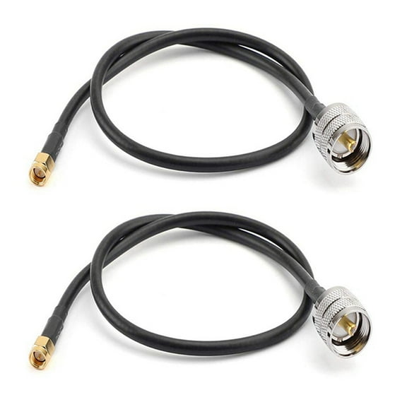 2Pcs RG58 Cable UHF SO239 Female to SMA Male Connector RF Coaxial Straight Extension Cord ,1M