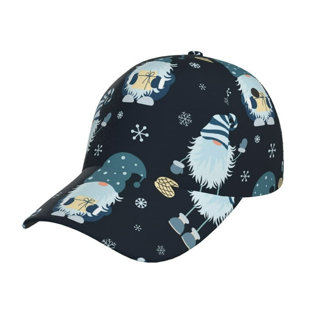 Fotbe Gnome and Snowflakes Gorro Clásico de Béisbol, Gorra Ajustable con Broche Snapback, Gorro de Exterior de Algodón Suave