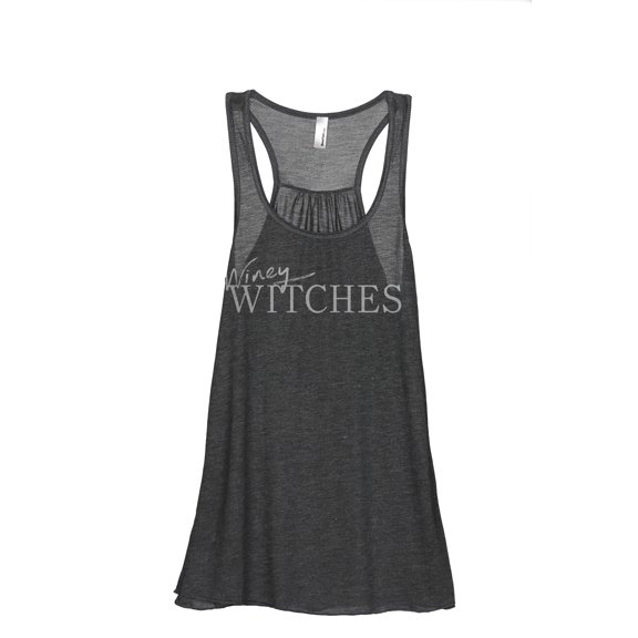 Winey Witches Women's Fashion Sleeveless Flowy Racerback Workout Yoga Tank Top Charcoal Grey Large