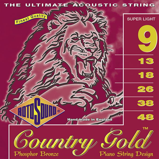 Meningsfuld gavnlig Rejse Rotosound Country Gold Super Light Phosphor Bronze Acoustic Guitar Strings  - Walmart.com
