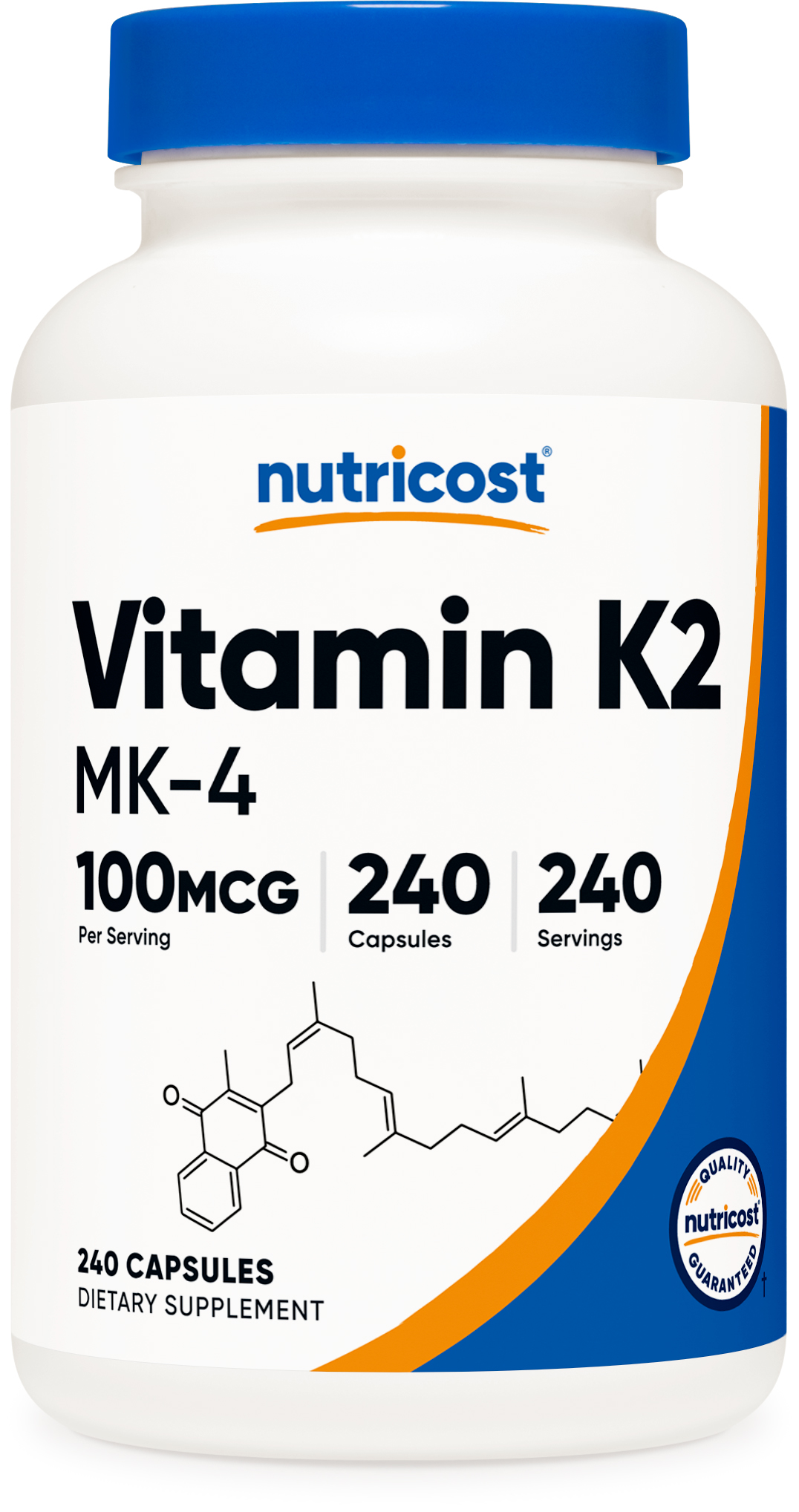 Nutricost Vitamin K2 (MK4) 240 Capsules (100mcg) - Gluten Free & Non-GMO Supplement