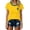 Yellow, variant on Women's Brazil Soccer T-Shirt Crewneck Short Sleeve Ringer Top Brazilian Flag Crest Badge Graphic Tee Casual Game Day Fan Gear Tops