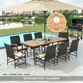 thumbnail image 2 of Spaco 9-Piece Patio Dining Set with Umbrella Hole and 8 Rattan-woven Dining Chairs, Dining Chair with Seat Cushions, Brown, 2 of 7
