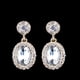 thumbnail image 4 of Pendientes colgantes ovalados de lujo con purpurina y diamantes de imitación para bodas, fiestas, graduaciones, joyas elegantes. Blanco, 4 of 6