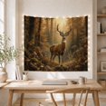 thumbnail image 5 of Forest Deer Tined with Antlers Stands Mossy Uneven, Nostalgic Vintage for Botanical Art Lovers, Botanical Wall Decor, Mother'S Day Gift, Tapestry Wall Hanging for Bedroom and Dorm, 5 of 7