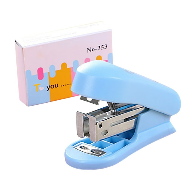 WHEANG Home Decor Mini Small Stapler Useful Mini Stapler Staples Set Office Binding One Size Blue