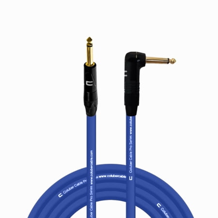 1/4" TS Male to Right Angle 1/4" TS - 15 Feet - Blue - Pro 3-Pin Microphone Connector for Powered Speakers, Audio Interface or Mixer for Live Performance & Recording 15 Feet Blue
