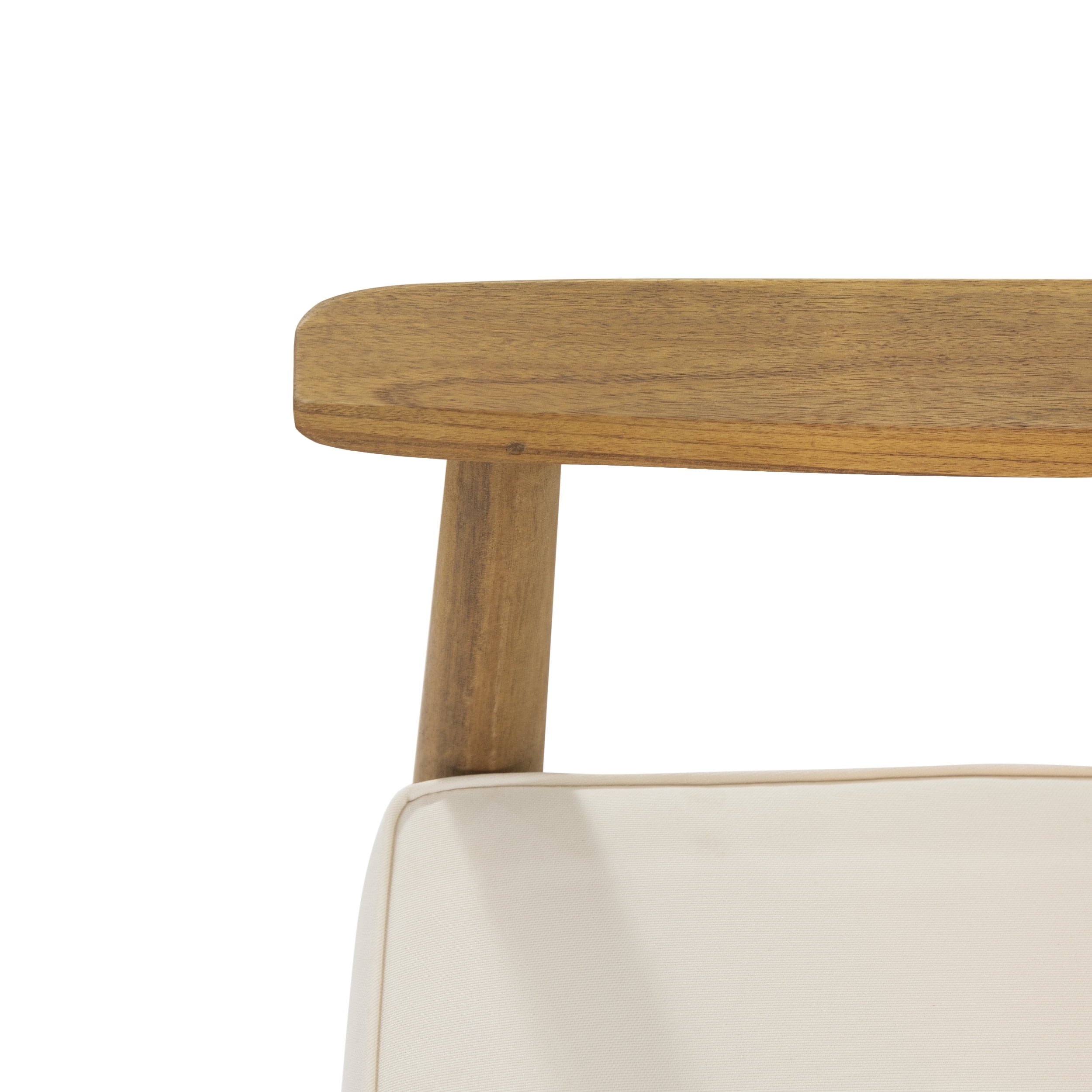 Greta Acacia Wood Outdoor Club Chair, Teak and Beige