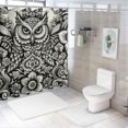 thumbnail image 7 of Orinice Owl Floral Motifs Bathroom Decor Set Multi Size Colorful Luxurious Graphic Print Polyester Fabric Fashion Bathroom Decor Sets with Hooks Waterproof Chic Modern Design Home Bathtubs, 7 of 7