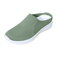 thumbnail image 3 of Women's Wide Width Flyknit Wedge Mules, Breathable Slip-On Backless Shoes with Lightweight Platform, Comfortable Casual Sneakers for Spring & Summer, Multi-Color, 3 of 7