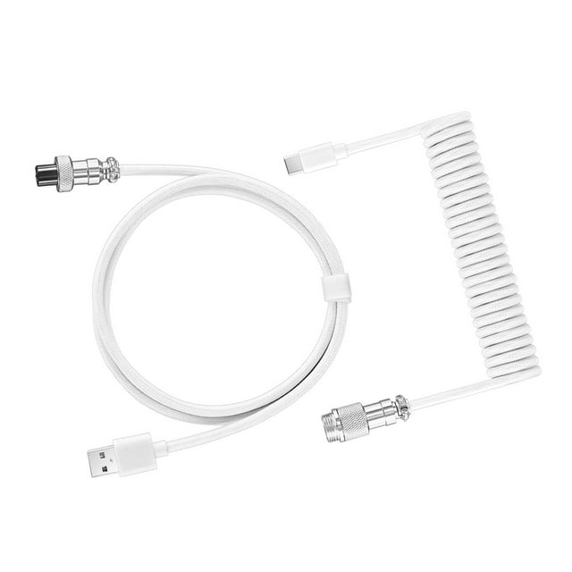 pitrice Durable And Sturdy Internal Structure For DIY Aviation Plug Cable Mechanical Keyboard Coiled Desktop white