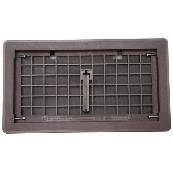 Witten Automatic Foundation Vent 500BR - Gable Vent, Plastic - 8" x 16", Brown