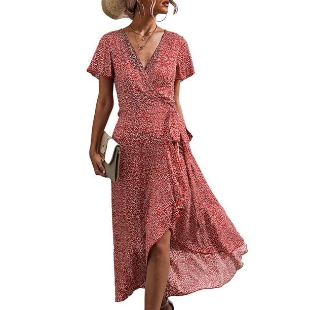 Vestido Cruzado Con Estampado Floral Vestido Cruzado Con Cuello En V Estampado Floral Vestido Floral Con Cuello En V Vestido Largo Floral Para Mujer Vestido Cruzado Floral Vestido ANGGREK Otros