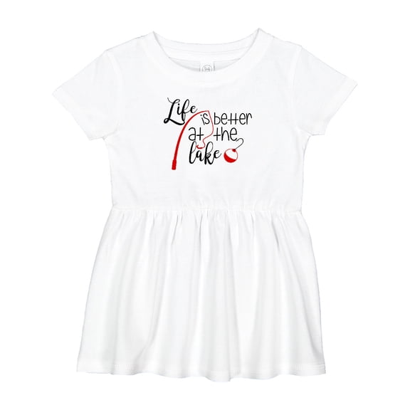 Inktastic Life is Better at the Lake Fishing Pole with Bobber Girls Baby Dress