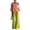 Fluorescent Green, variant on Asymmetrical Polka Dot Set for Women, One-Shoulder Wide Leg Pants & Blouse - Vibrant Summer Resort Wear 2-Piece Outfit Fluorescent Green L