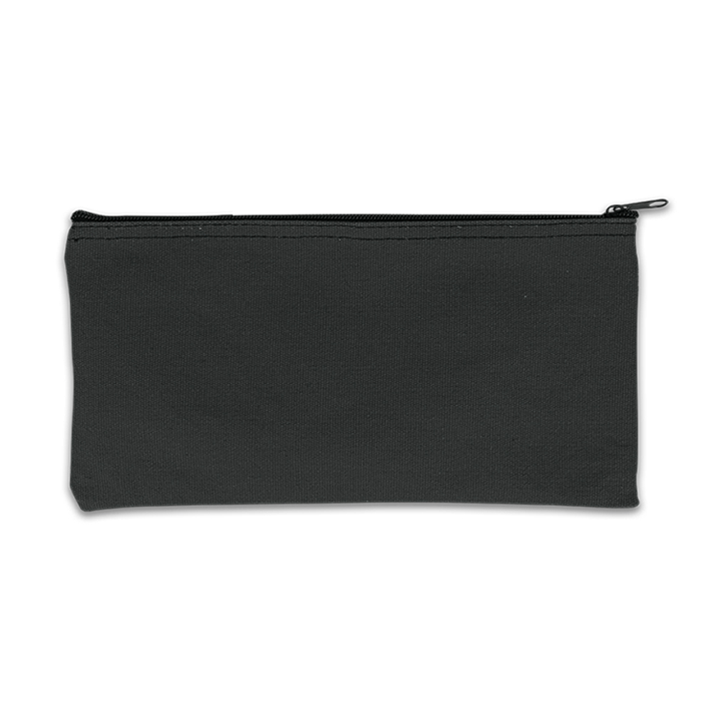14 oz Black Canvas Zipper Bag 11 x 6 Pack of 7