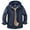 Dark Blue, variant on Men's Sherpa Lined Fleece Coats Work Plaid Flannel Snap Hooded Jackets 3252 Gray XL