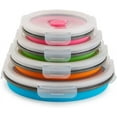 Round Collapsible Locking Lid Food Storage Containers 8 Pieces
