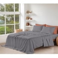 thumbnail image 3 of RUVANTI 100% Organic Cotton Sheets - California king Sheet Sets - 4 Piece Percale Weave Bedding, Crisp, Cooling & Breathable, Soft & Durable, 16" Deep Pocket, Hotel Quality Sábanas - Silver Filigree, 3 of 9