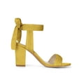 thumbnail image 3 of BLISSFUL STEP Women's Sandals Ankle Tie Back Open Toe Block Heels Yellow 9.5, 3 of 7