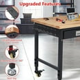 thumbnail image 4 of Garvee 48" x 24" Worktable with Drawer, Heavy Duty Work Platform Adjustable Height with Power Outlets, Wheels, 2000 LBS Load Capacity, Work Benches for Garage & Workshop, Black, 4 of 6