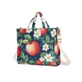 thumbnail image 7 of FORMRS Womens Corduroy Tote Bag Crossbody Shoulder Handbag with Pocket, Blue Apple Pattern, 7 of 7