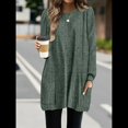 thumbnail image 4 of Camisas de Larga para Mujer Suéteres Largos con Bolsillos Tops Tipo Túnica Corte Holgado Verde Oscuro XXL, 4 of 8