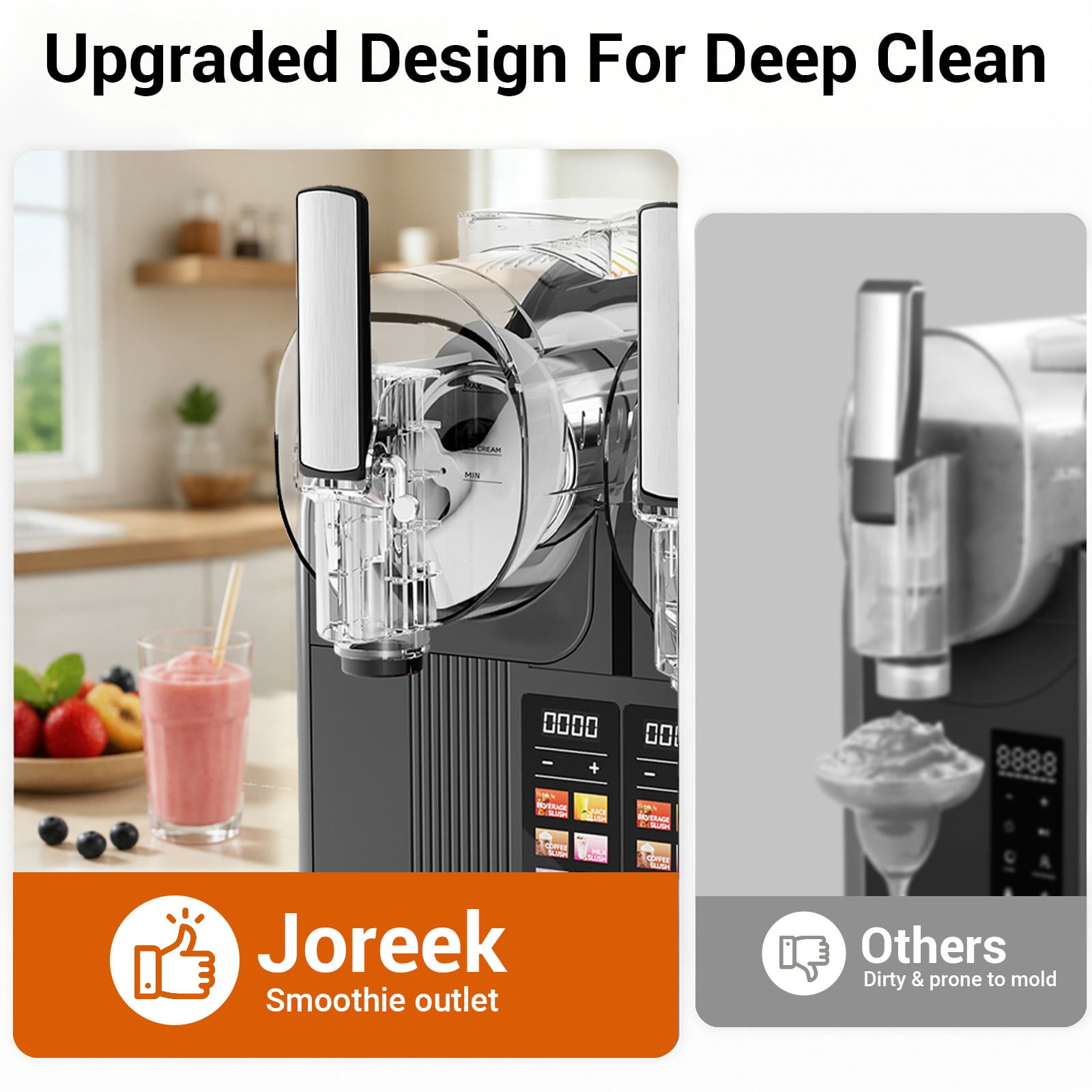 68oz*2 Slushie Machine, Large Capacity Frozen Drink Maker & Slushy Machine with 5 Presets and LED Display, Perfect for Frozen Margaritas, Frappes, Smoothies & Shakes, Black