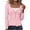Pink, variant on Women's Long Sleeve Striped Knit Lace Patchwork Slim Fit U-Neck Base Layer Top