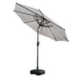 thumbnail image 2 of WestinTrends Paolo 9 Ft Outdoor Umbrella with Base Included, Market Table Umbrella with 18 Inch Fillable Square Base, Gray/White Stripe, 2 of 7