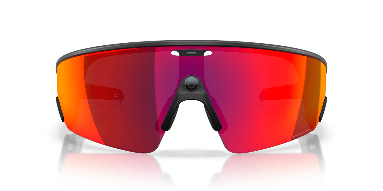 Oakley Meta Vanguard Smart Glasses, AI Meta Glasses with Photo, Video, and Audio, Size 52, Black/Prizm Road