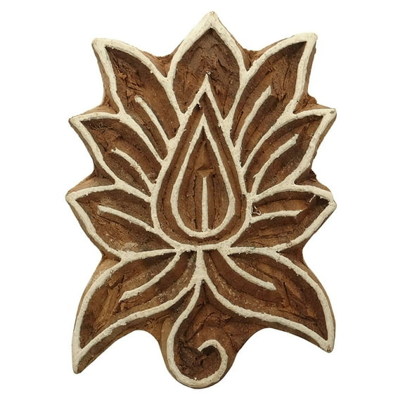 Decorative Textile Printing Blocks Floral Pattern Hand Carved Wooden Stamps